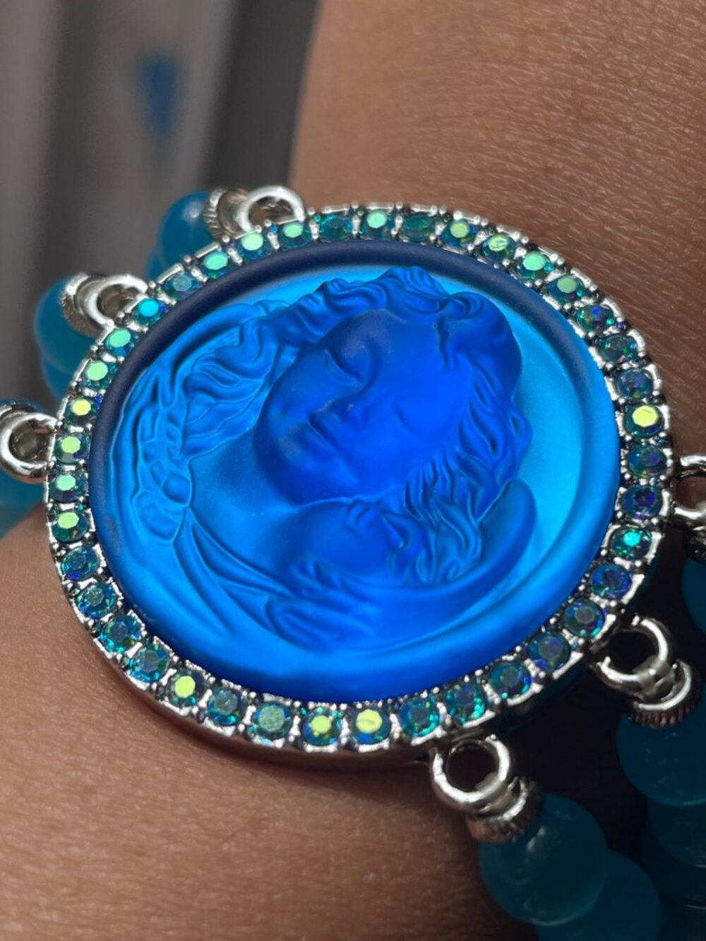 Kirk's Folly Vintage Blue Angel Cameo Bracelet